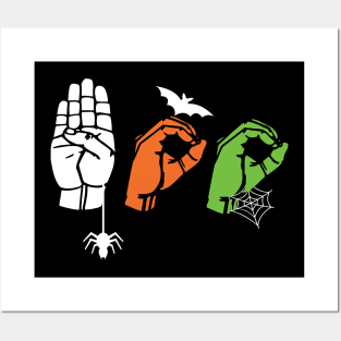 boo american sign language asl deaf halloween costume Posters and Art